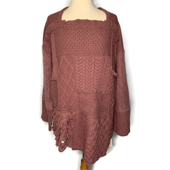 Snidel Mauve Multi-Knit Oversized Pullover Sweater NWT!